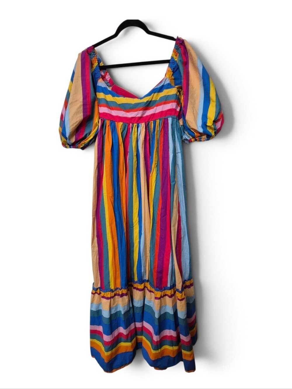 FARM Rio Striped Scarf Maxi Ruffled Dress XS - Picture 4 of 7